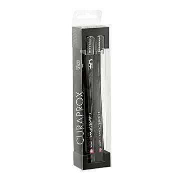 Набор ультрамягких зубных щеток Curaprox Black is White 8760 черная\черная, (2шт.)