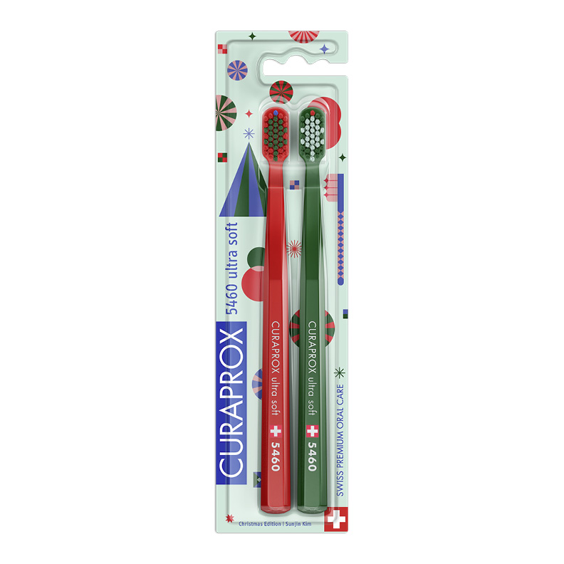 Набор ультрамягких зубных щеток Curaprox CS 5460 Ultra Soft (2шт.) Duo Christmas