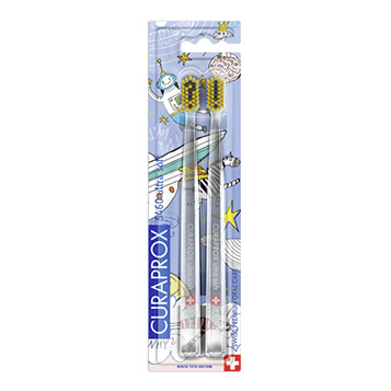 Набор ультрамягких зубных щеток Curaprox CS 5460 Ultra Soft  (2шт.) Duo Hento Toto Edition