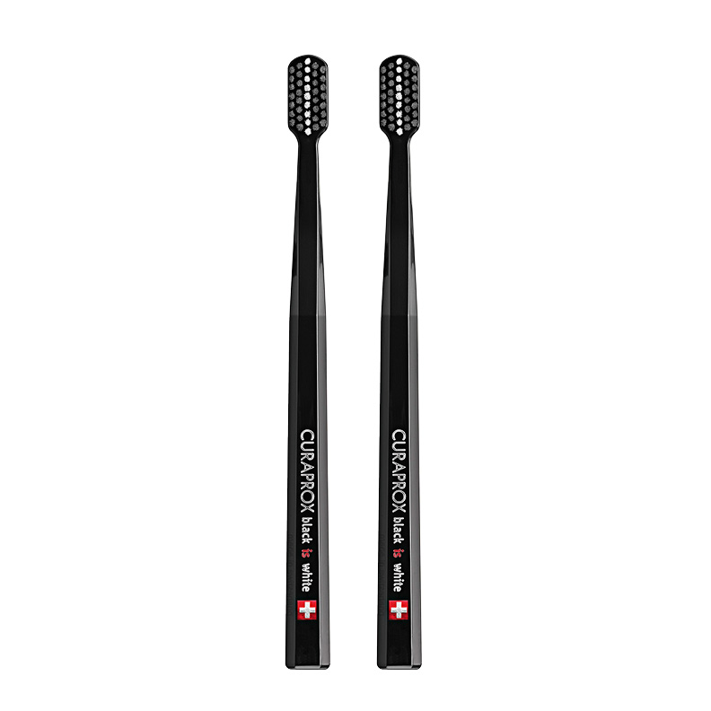 Набор ультрамягких зубных щеток Curaprox Black is White 8760 черная\черная, (2шт.)