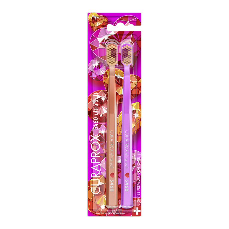 Набор ультрамягких зубных щеток Curaprox CS 5460 Ultra Soft (2шт.) Duo Love
