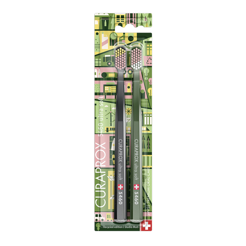 Набор ультрамягких зубных щеток Curaprox CS 5460 Ultra Soft (2шт.) Duo Recycled