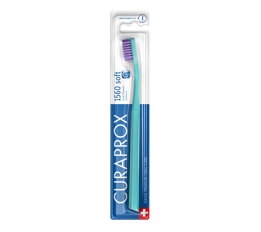 Набор зубных щеток Curaprox CS 1560 Soft (2 шт.), (бирюзовая и фиолетовая)