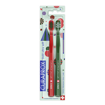 Набор ультрамягких зубных щеток Curaprox CS 5460 Ultra Soft (2шт.) Duo Christmas