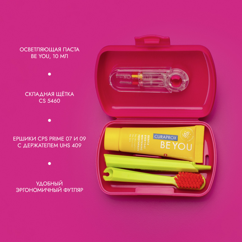 Дорожный набор Curaprox Be You в красном боксе