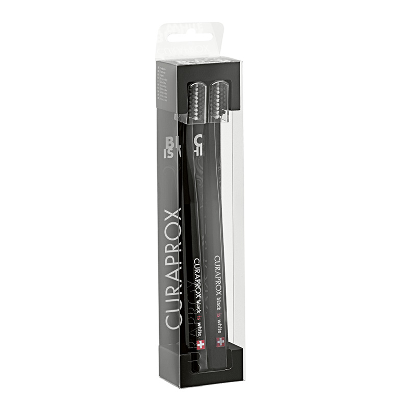 Набор ультрамягких зубных щеток Curaprox Black is White 8760 черная\черная, (2шт.)