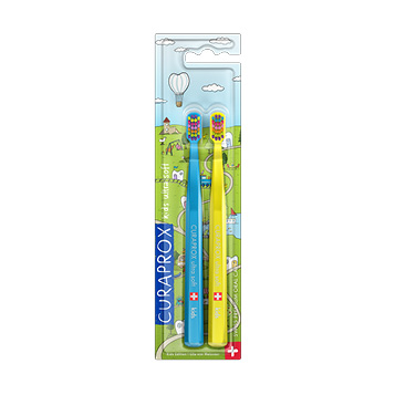 Набор ультрамягких зубных щеток Curaprox CS Kids (2шт.) Duo Special Edition