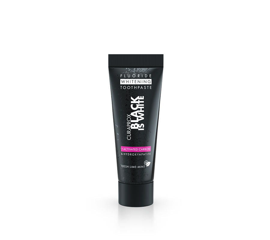 Зубная щетка Curaprox Black Is White 8760 + Миниверсия зубной пасты Curaprox Black Is White