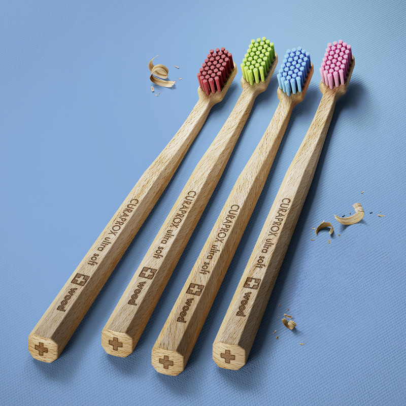 Зубная щетка Curaprox CS Wood (Бордовая)